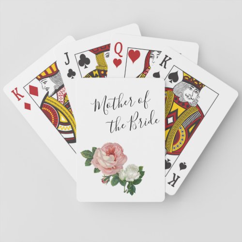 Elegant modern flowers roses mother of the bride playing cards