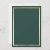 Elegant modern forest green gold Bridal Shower Invitation (Back)