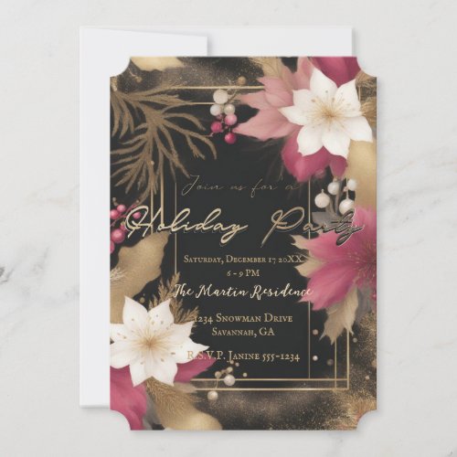 Elegant  Modern Formal Holiday Party Invitation 