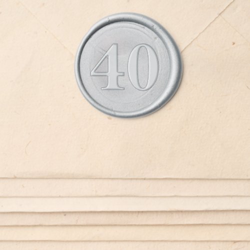 Elegant Modern Forty 40th Birthday   Wax Seal Sticker