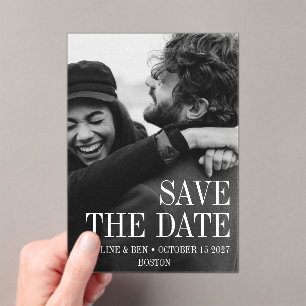 Elegant Modern Full Photo Save the Date Wedding