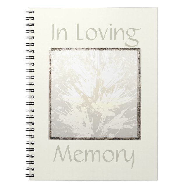 Elegant Modern Funeral Guest Book In Loving Memory (Front)