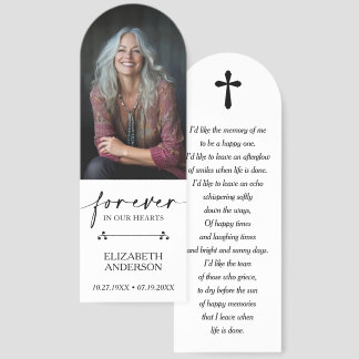 Elegant Modern Funeral Memorial Photo Bookmarks