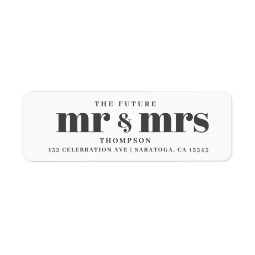 Elegant Modern Future MR and MRS Style Typography Label