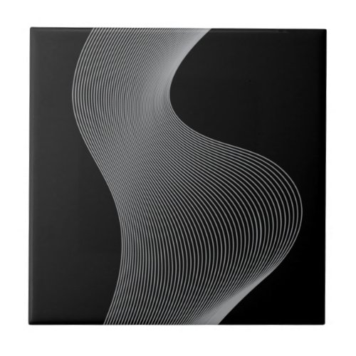 Elegant modern futuristic wave abstraction ceramic tile
