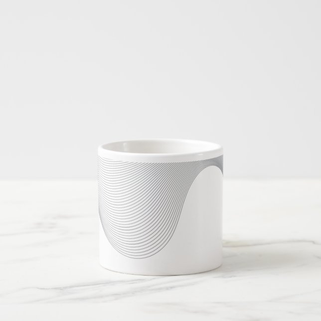 Elegant, modern, futuristic wave abstraction espresso cup (Front)