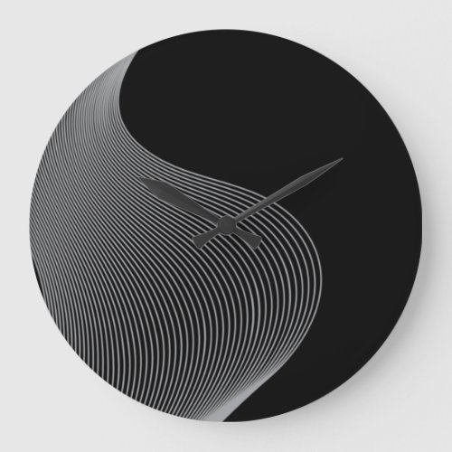 Elegant modern futuristic wave abstraction large clock