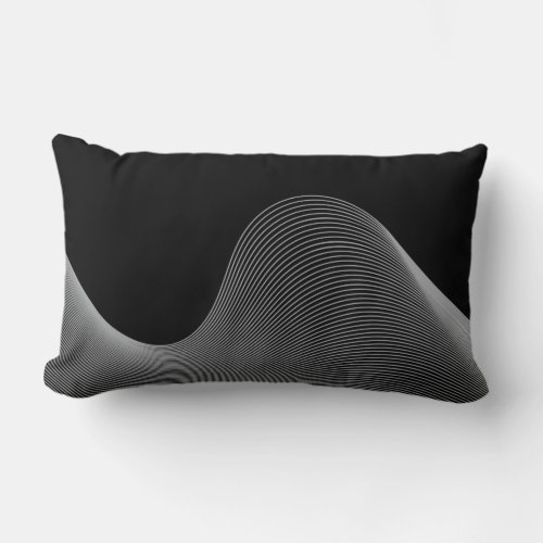 Elegant modern futuristic wave abstraction lumbar pillow