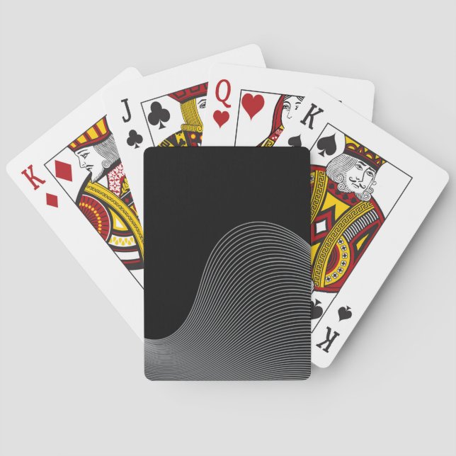 Elegant, modern, futuristic wave abstraction poker cards (Back)