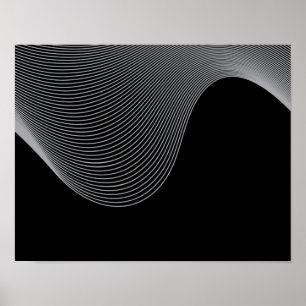 Elegant, modern, futuristic wave abstraction poster