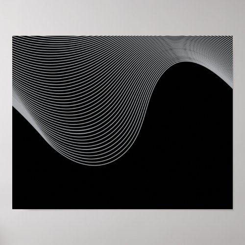 Elegant modern futuristic wave abstraction poster