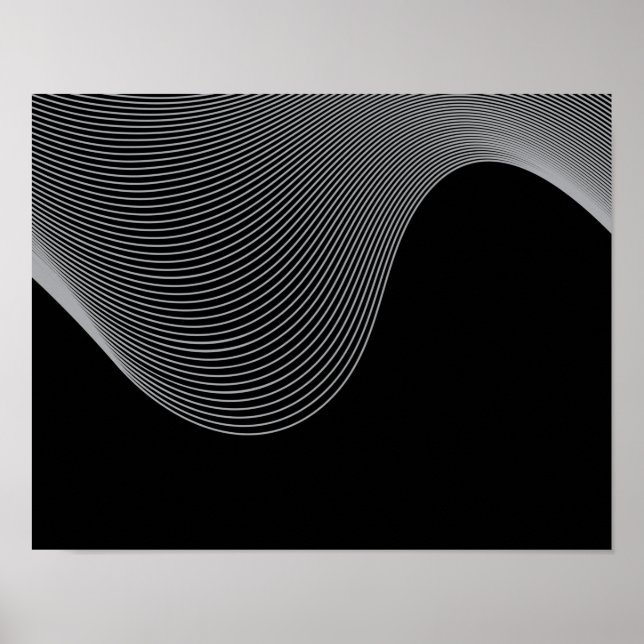 Elegant, modern, futuristic wave abstraction poster (Front)