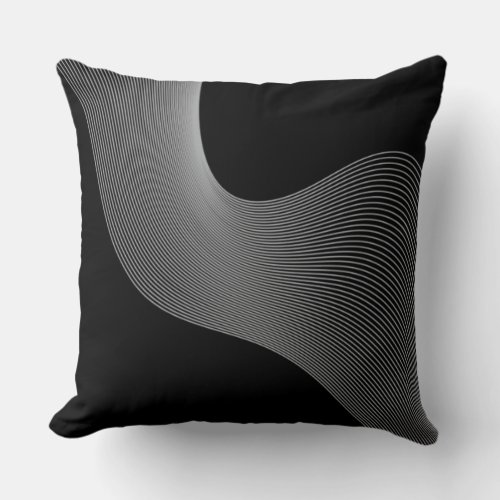 Elegant modern futuristic wave abstraction throw pillow