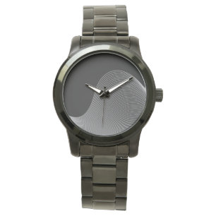 Elegant, modern, futuristic wave abstraction watch
