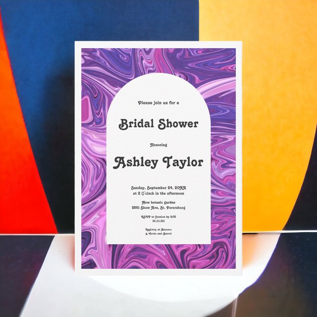Elegant Modern Galaxy Abstract Art Bridal Shower Invitation (Creator Uploaded)