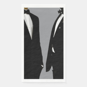 Elegant Modern Gay Men Gray Wedding Dinner Party Paper Guest Towels