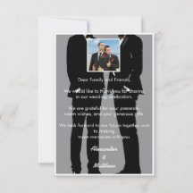 Elegant Modern Gay Men Gray Wedding Photo