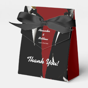Elegant Modern Gay Men Red Wedding Thank You Favor Boxes