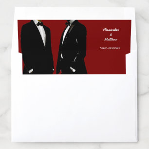 Elegant Modern Gay Men Wedding Envelope Liner