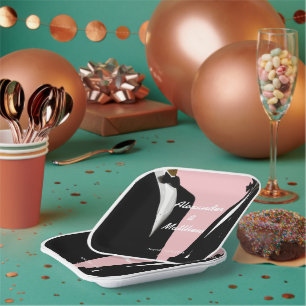 Elegant Modern Gay Men Wedding Paper Plates