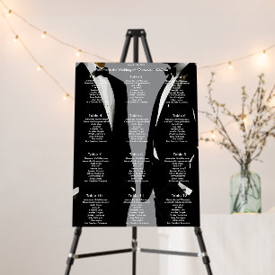Elegant Modern Gay Men Wedding Rainbow Chart  Foam Board