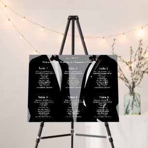 Elegant Modern Gay Men Wedding Rainbow Chart Foam Board