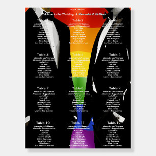 Elegant Modern Gay Men Wedding Rainbow Chart Foam Board