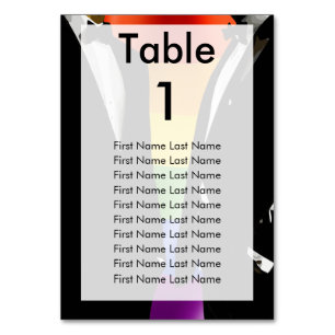 Elegant Modern Gay Men Wedding Rainbow Guest List Table Number
