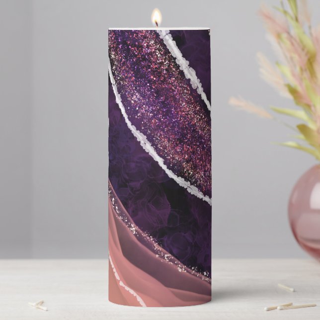 Elegant Modern Gemstone Pillar Candle (In Situ)