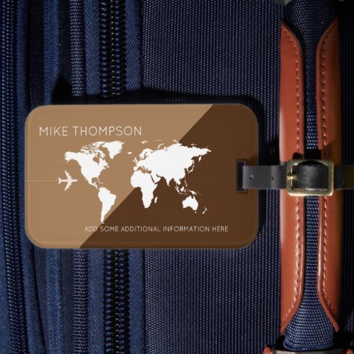 elegant modern  geometric 2_tone Brown Travel Luggage Tag