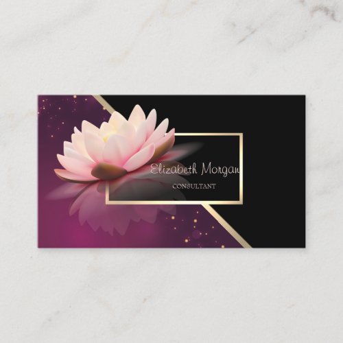 Elegant Modern Geometric Elegant Lotus Business Card