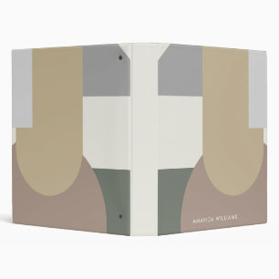 Elegant Modern Geometric Pastel Color Block 3 Ring Binder