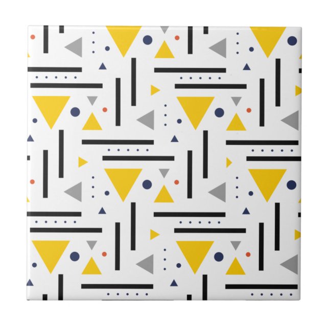 Elegant Modern Geometric Pattern Ceramic Tile (Front)