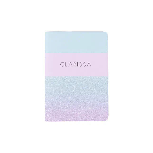 Elegant modern geometric purple & blue glitter passport holder Zazzle