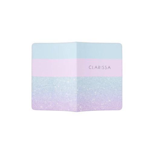Elegant modern geometric purple & blue glitter passport holder Zazzle