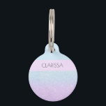 Elegant modern geometric purple & blue glitter pet ID tag<br><div class="desc">Stylish geometric design in faux blue and purple glitter.</div>