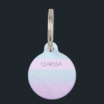 Elegant modern geometric purple & blue glitter pet ID tag<br><div class="desc">Stylish geometric design in faux blue and purple glitter.</div>