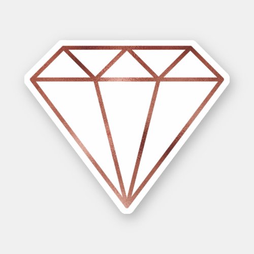 Elegant modern geometric rose gold diamond sticker