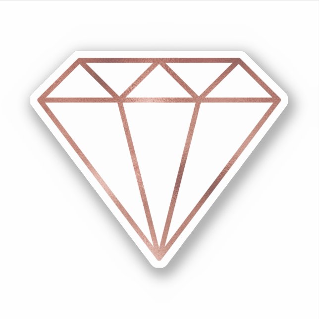 Elegant modern geometric rose gold diamond sticker (Front)