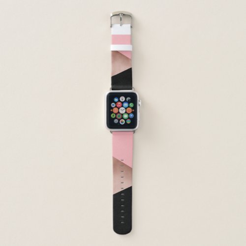 elegant modern geometric rose gold pink black apple watch band