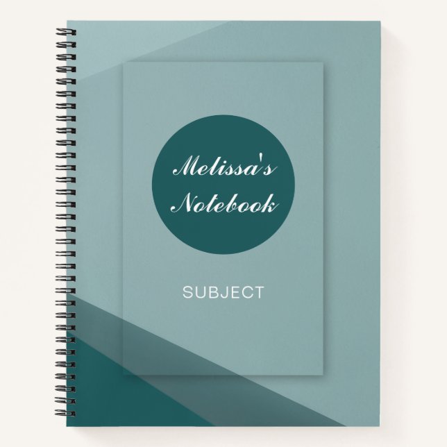 Elegant Modern Geometric Script Personalized Notebook (Front)