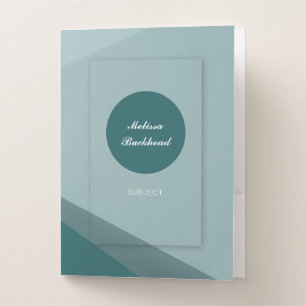 Elegant Modern Geometric Script Personalized Pocket Folder