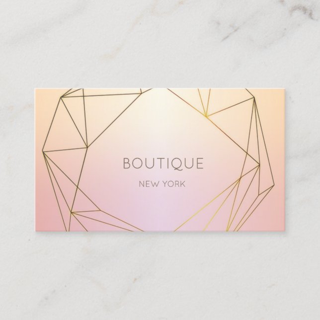 Elegant Modern  Geometric,Shiny Business Card (Front)