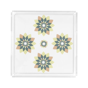 Elegant Modern Geometric Star Bursts Acrylic Tray