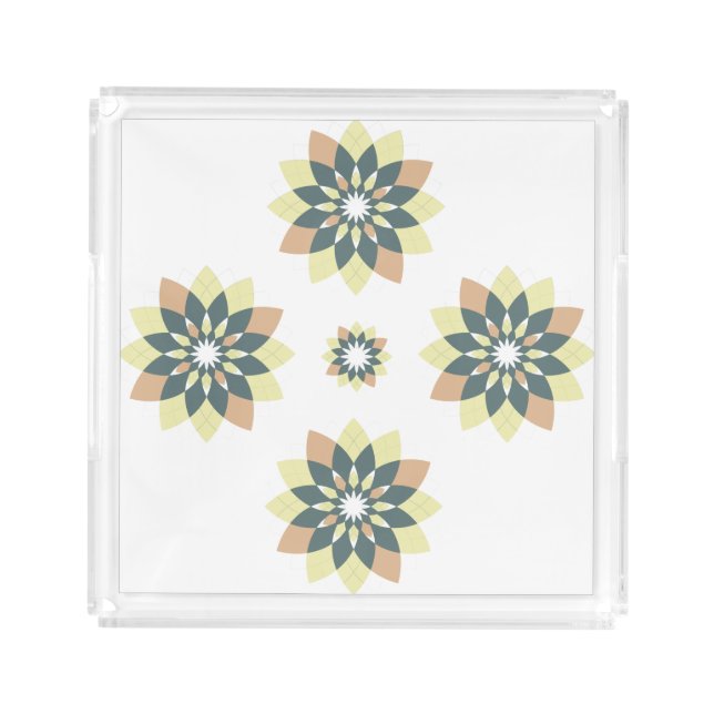 Elegant Modern Geometric Star Bursts Acrylic Tray (Front)