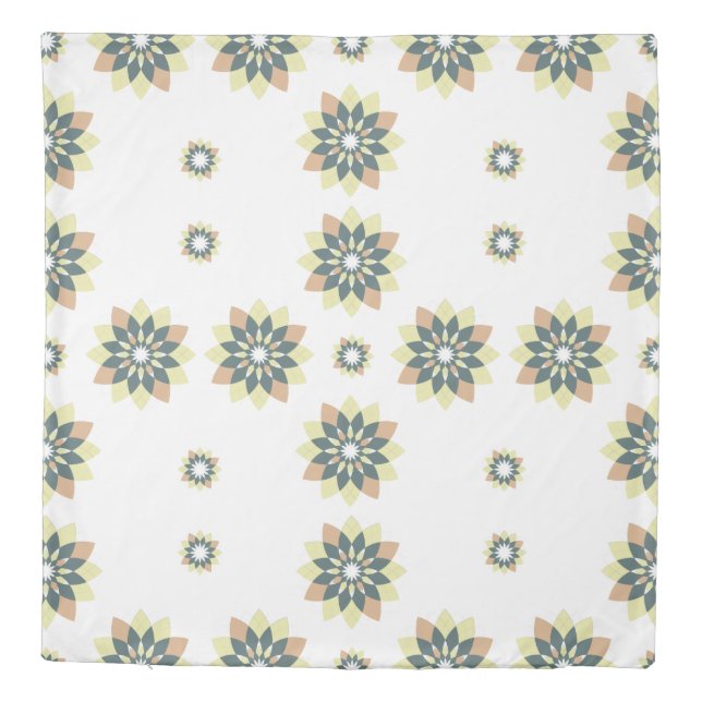 Elegant Modern Geometric Star Bursts Duvet Cover (Back)