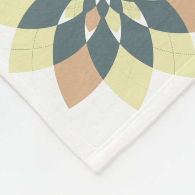Elegant Modern Geometric Star Bursts Fleece Blanket (Corner)