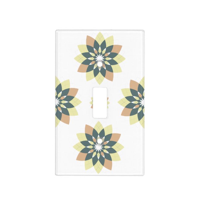 Elegant Modern Geometric Star Bursts Light Switch Cover (Front)