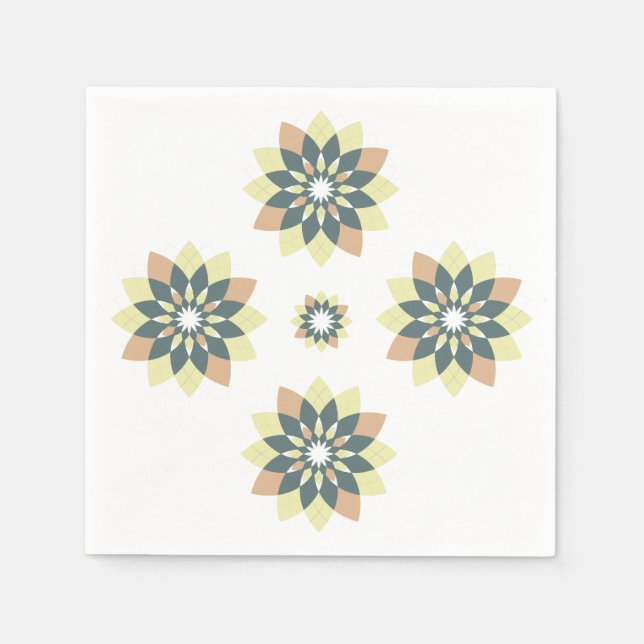 Elegant Modern Geometric Star Bursts Napkins (Front)