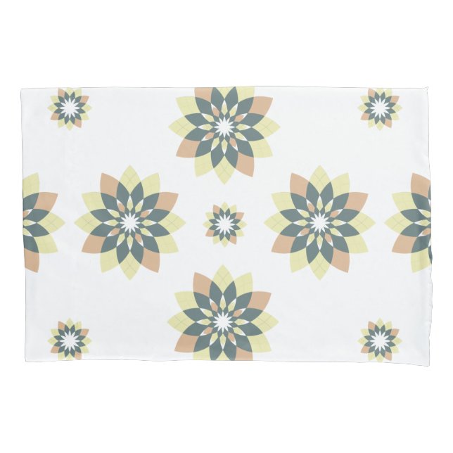 Elegant Modern Geometric Star Bursts Pillow Case (Front-Left)